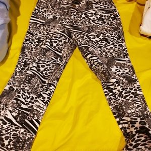 Stretchy animal print pants